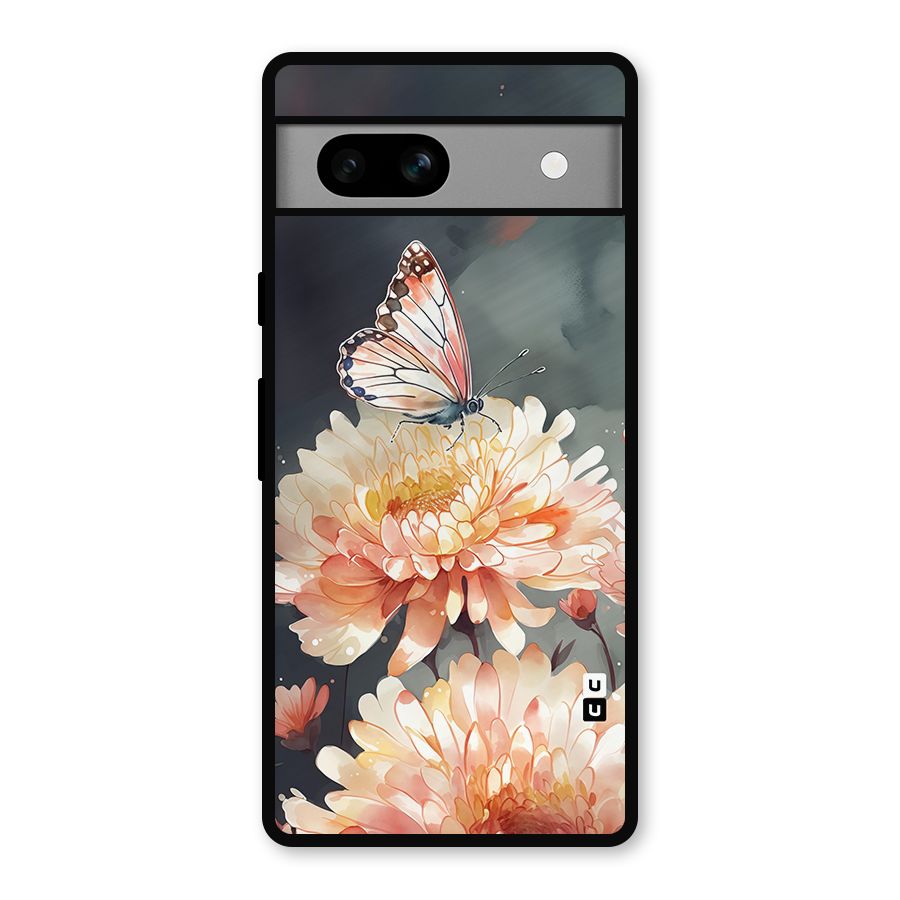 Digital Art Butterfly Flower Metal Back Case for Google Pixel 7a