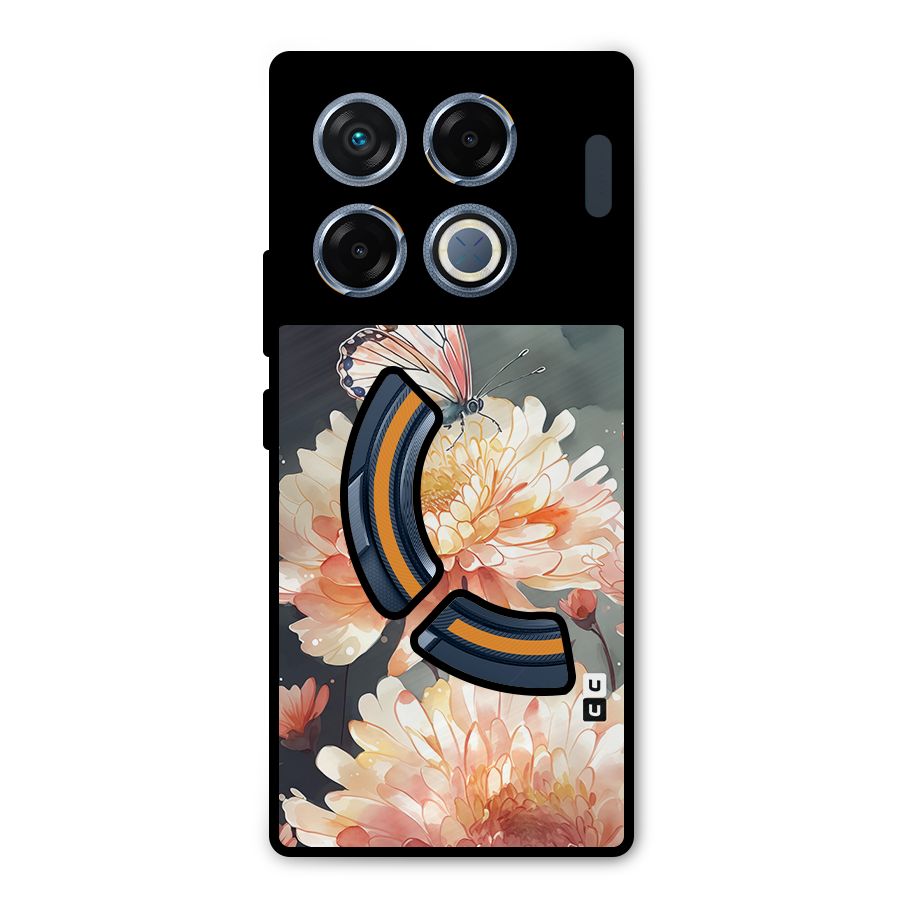 Digital Art Butterfly Flower Metal Back Case for Infinix GT 20 Pro