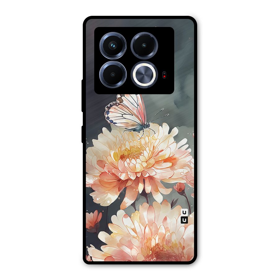 Digital Art Butterfly Flower Metal Back Case for Infinix Note 40 5G