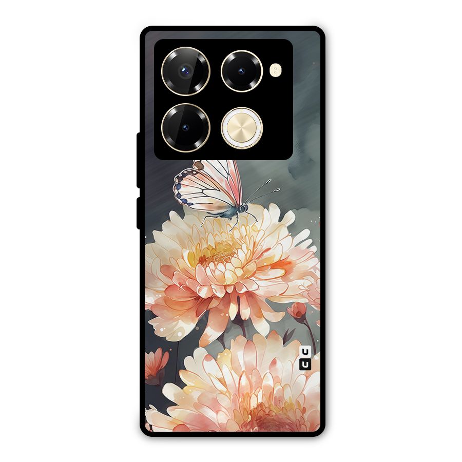 Digital Art Butterfly Flower Metal Back Case for Infinix Note 40 Pro