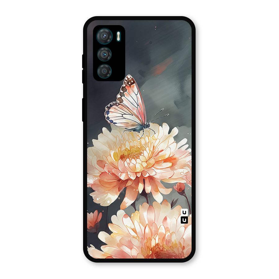 Digital Art Butterfly Flower Metal Back Case for Moto G42