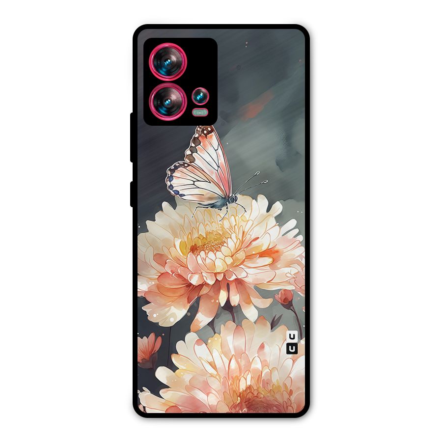 Digital Art Butterfly Flower Metal Back Case for Motorola Edge 30 Fusion