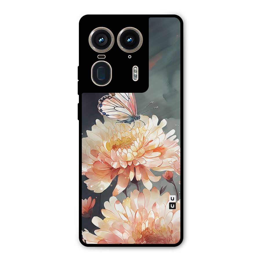 Digital Art Butterfly Flower Metal Back Case for Motorola Edge 50 Ultra