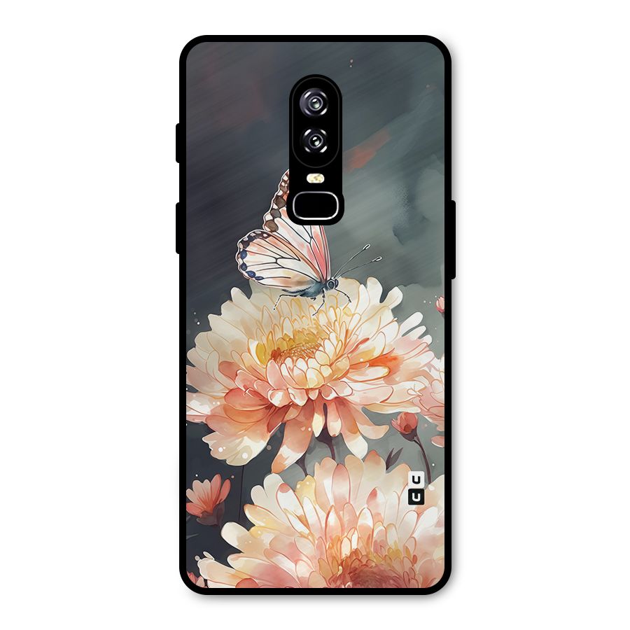 Digital Art Butterfly Flower Metal Back Case for OnePlus 6