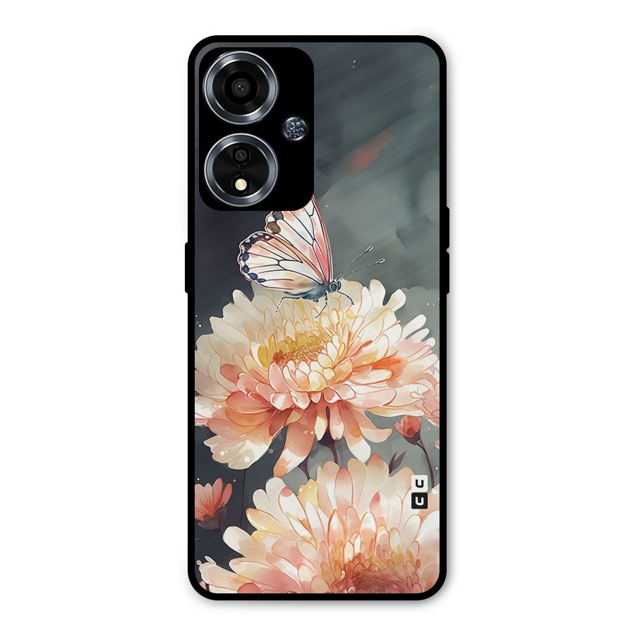 Digital Art Butterfly Flower Metal Back Case for Oppo A59