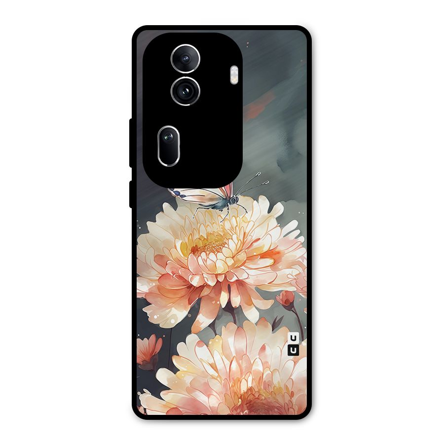 Digital Art Butterfly Flower Metal Back Case for Oppo Reno11 Pro 5G