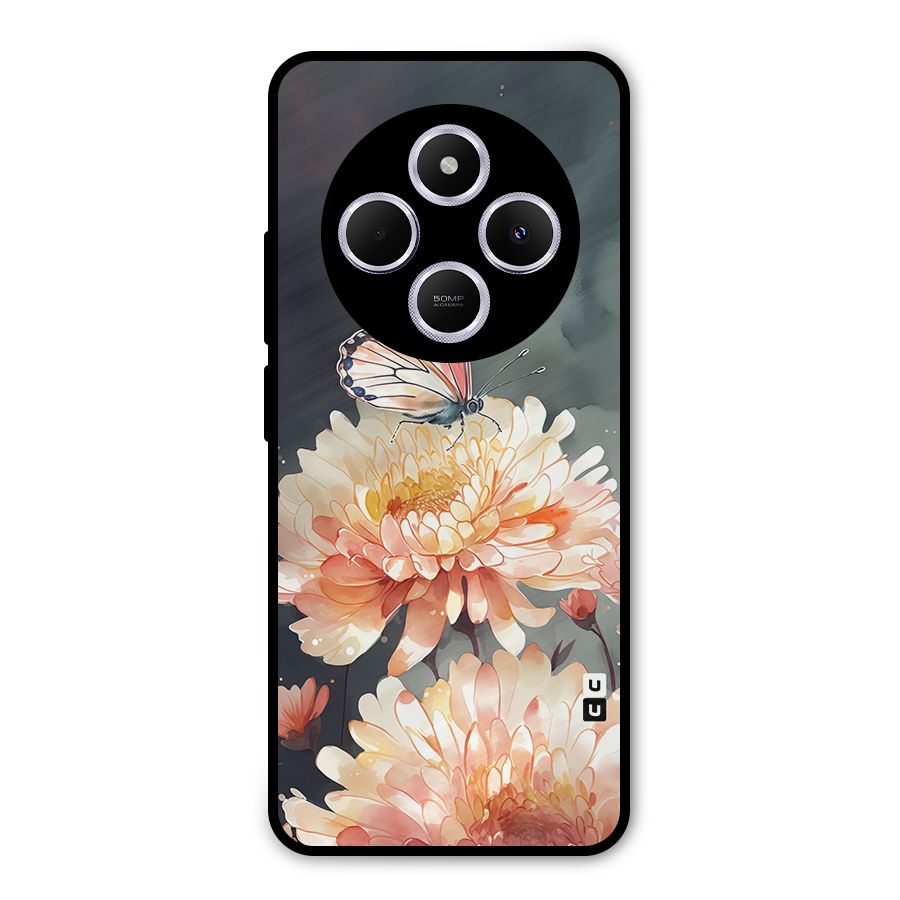 Digital Art Butterfly Flower Metal Back Case for Poco M7