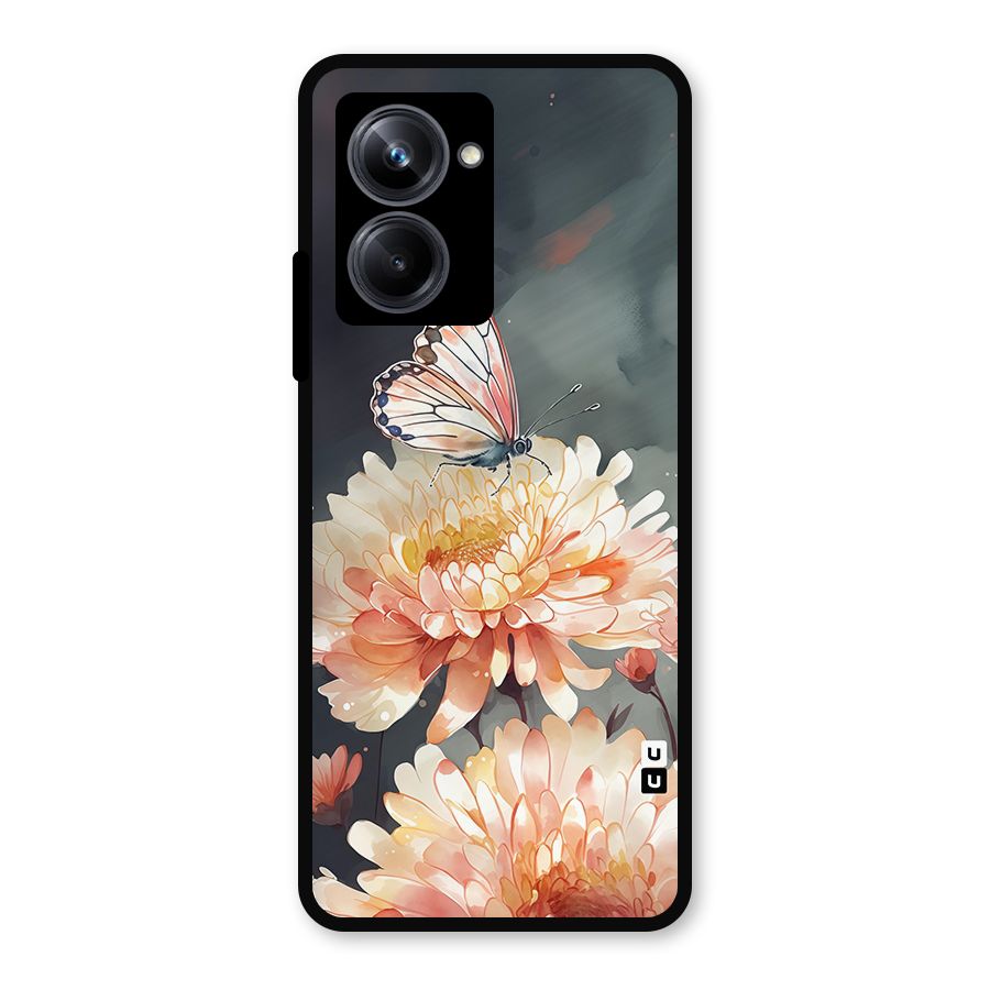 Digital Art Butterfly Flower Metal Back Case for Realme 10 Pro