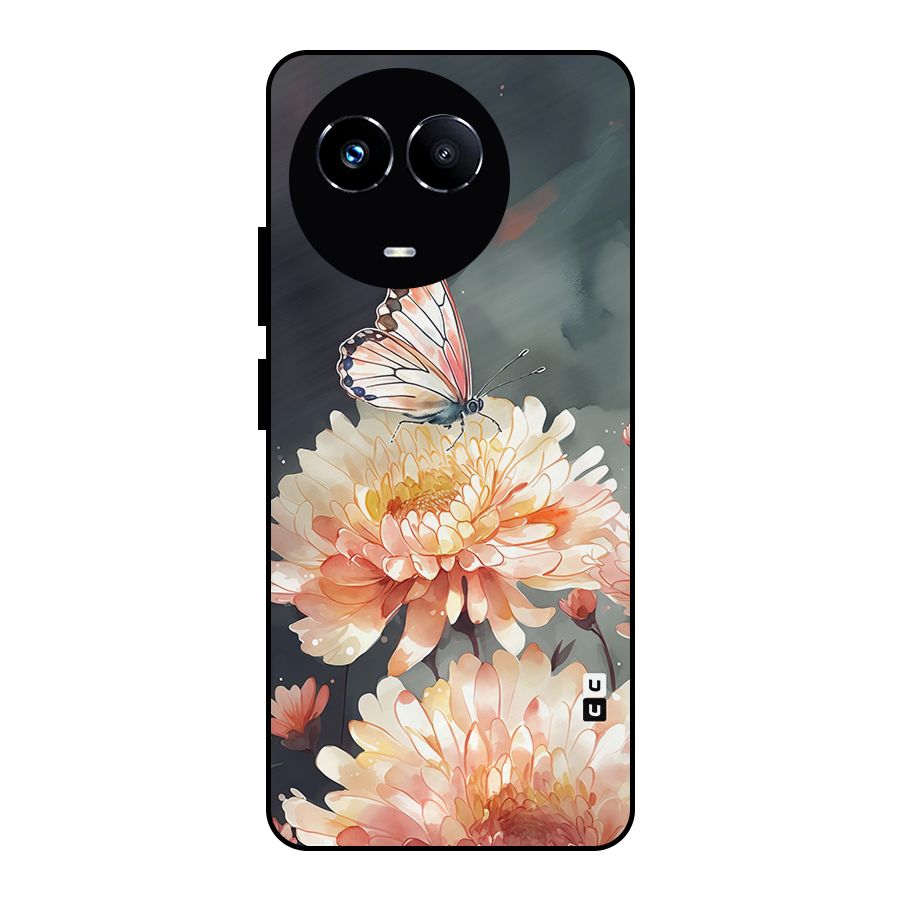 Digital Art Butterfly Flower Metal Back Case for Realme 11 5G