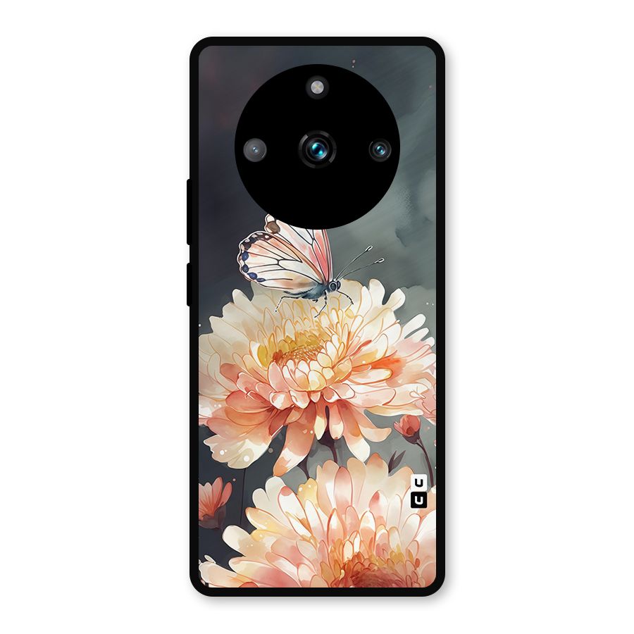 Digital Art Butterfly Flower Metal Back Case for Realme 11 Pro