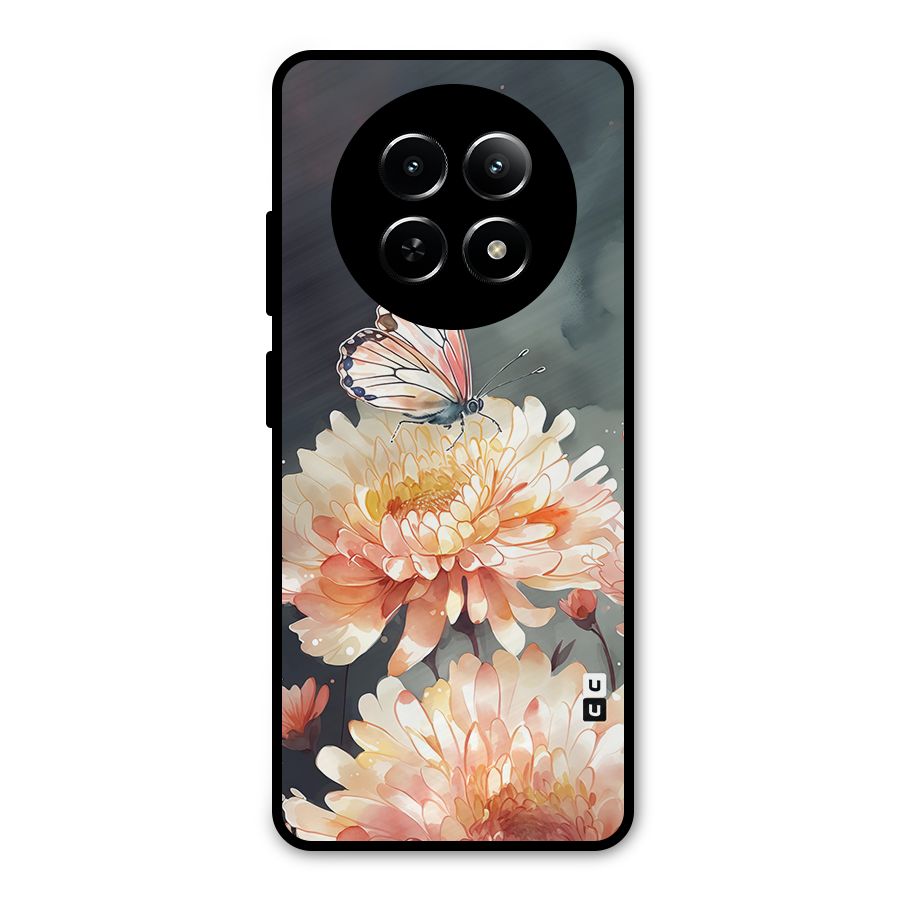 Digital Art Butterfly Flower Metal Back Case for Realme 12x 5G