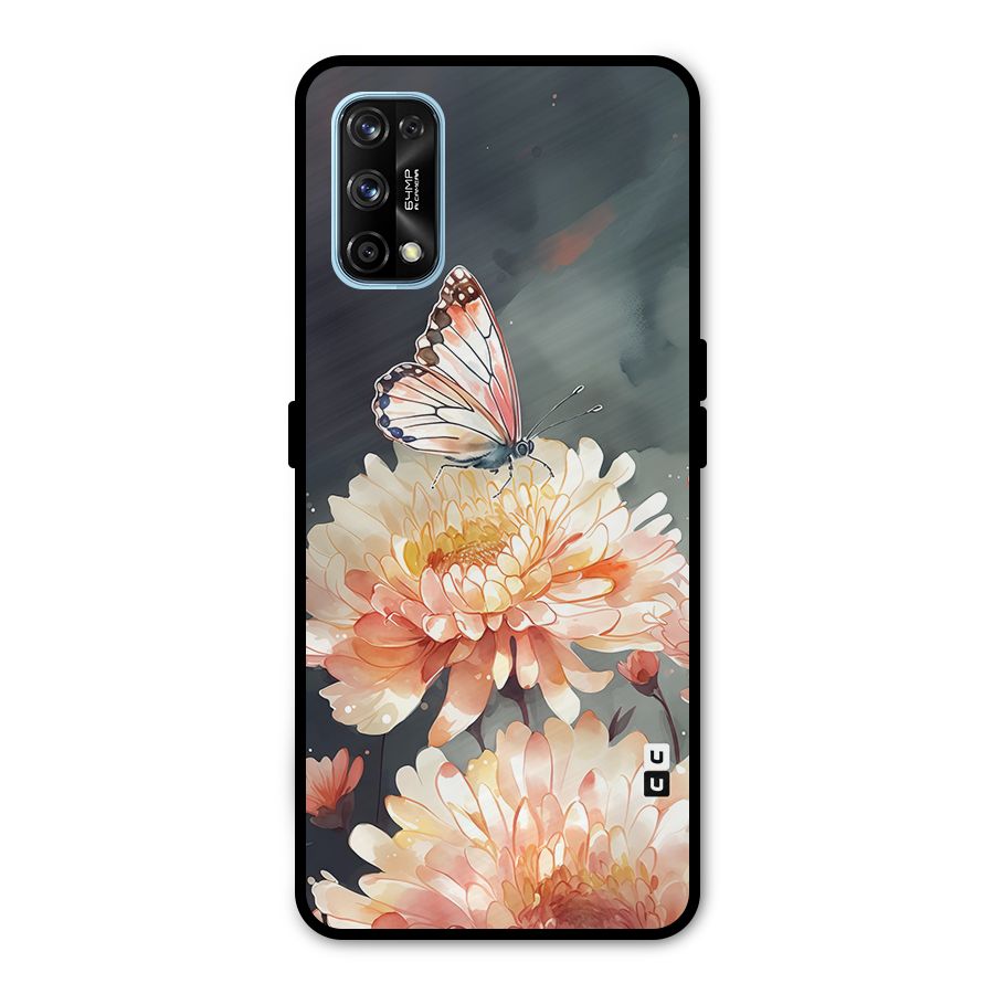 Digital Art Butterfly Flower Metal Back Case for Realme 7 Pro