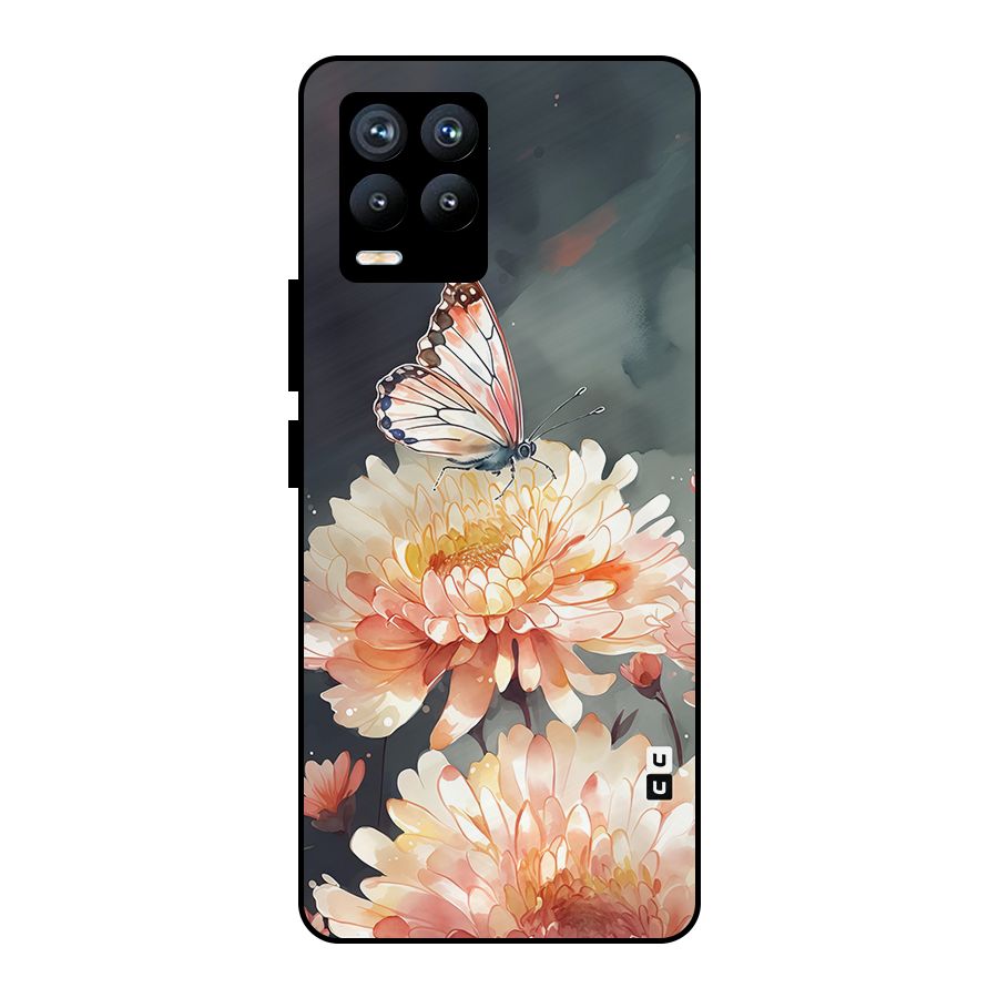Digital Art Butterfly Flower Metal Back Case for Realme 8 Pro