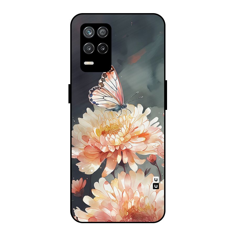 Digital Art Butterfly Flower Metal Back Case for Realme 8s 5G