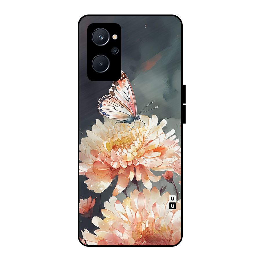 Digital Art Butterfly Flower Metal Back Case for Realme 9i 5G