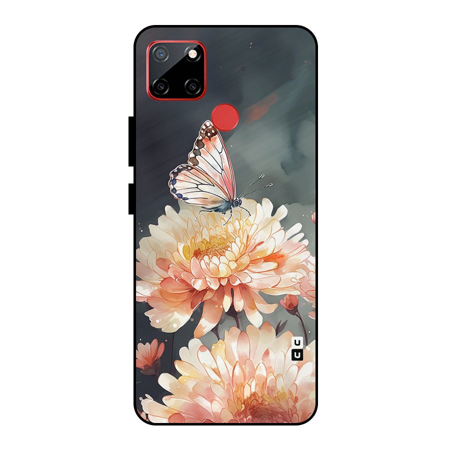 Digital Art Butterfly Flower Metal Back Case for Realme C12