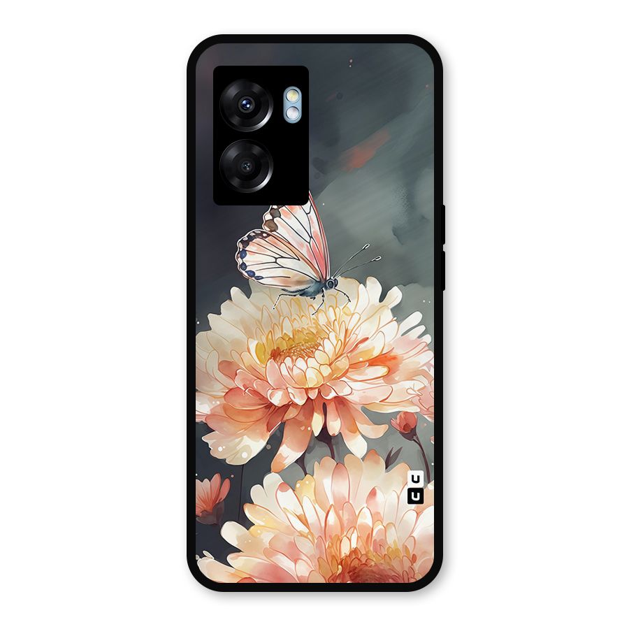 Digital Art Butterfly Flower Metal Back Case for Realme Narzo 50 5G