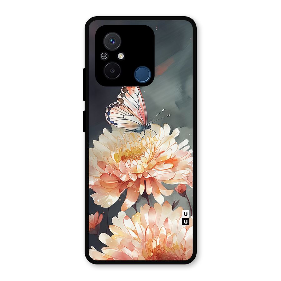 Digital Art Butterfly Flower Metal Back Case for Redmi 12C