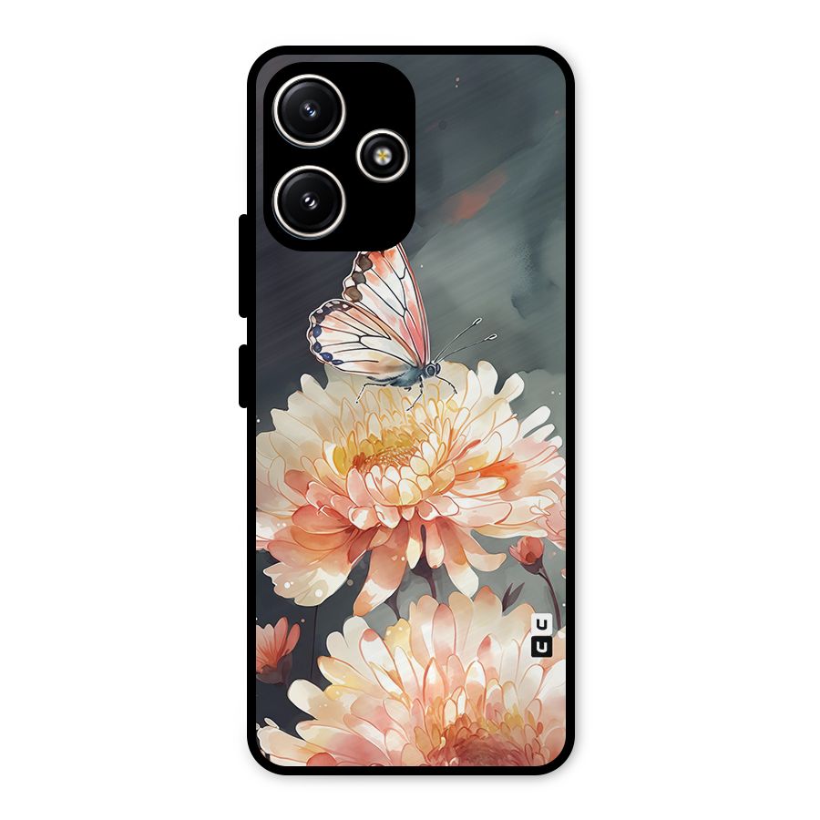 Digital Art Butterfly Flower Metal Back Case for Redmi 12 5G