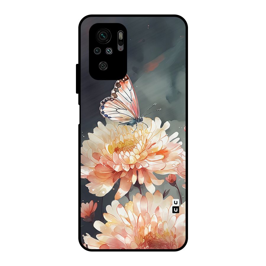 Digital Art Butterfly Flower Metal Back Case for Redmi Note 10S
