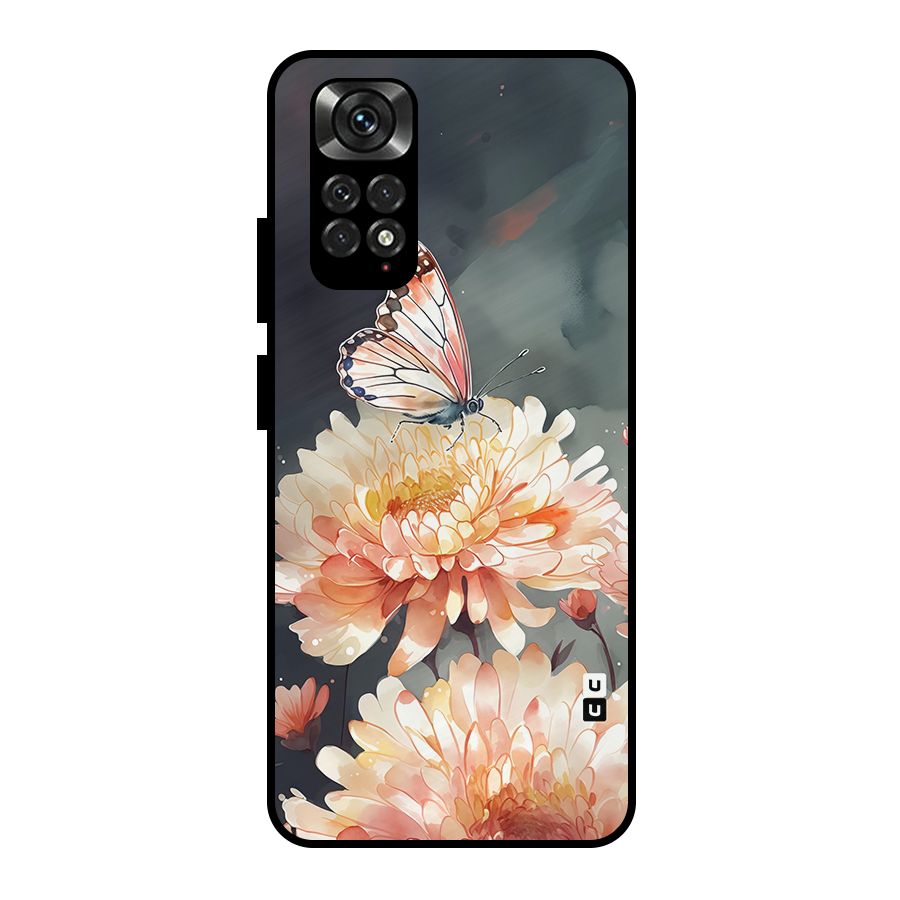 Digital Art Butterfly Flower Metal Back Case for Redmi Note 11 Pro Plus 5G