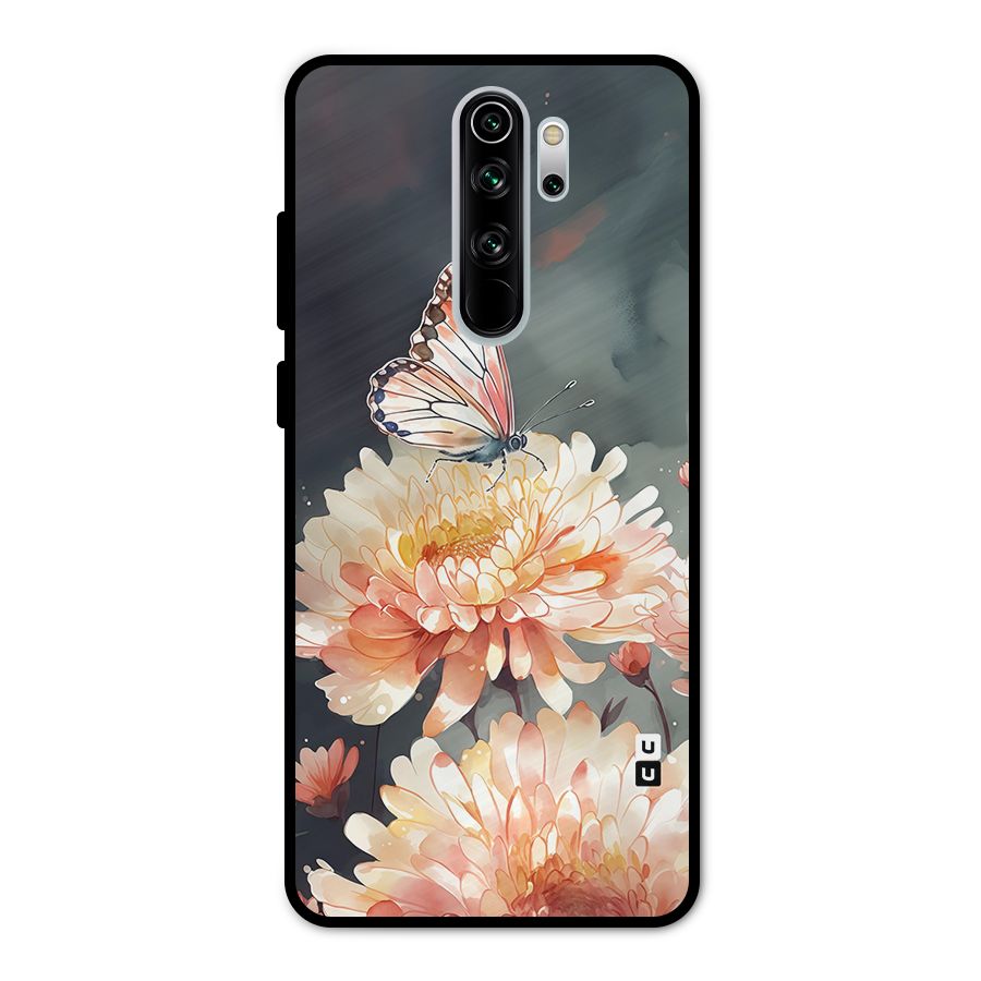 Digital Art Butterfly Flower Metal Back Case for Redmi Note 8 Pro