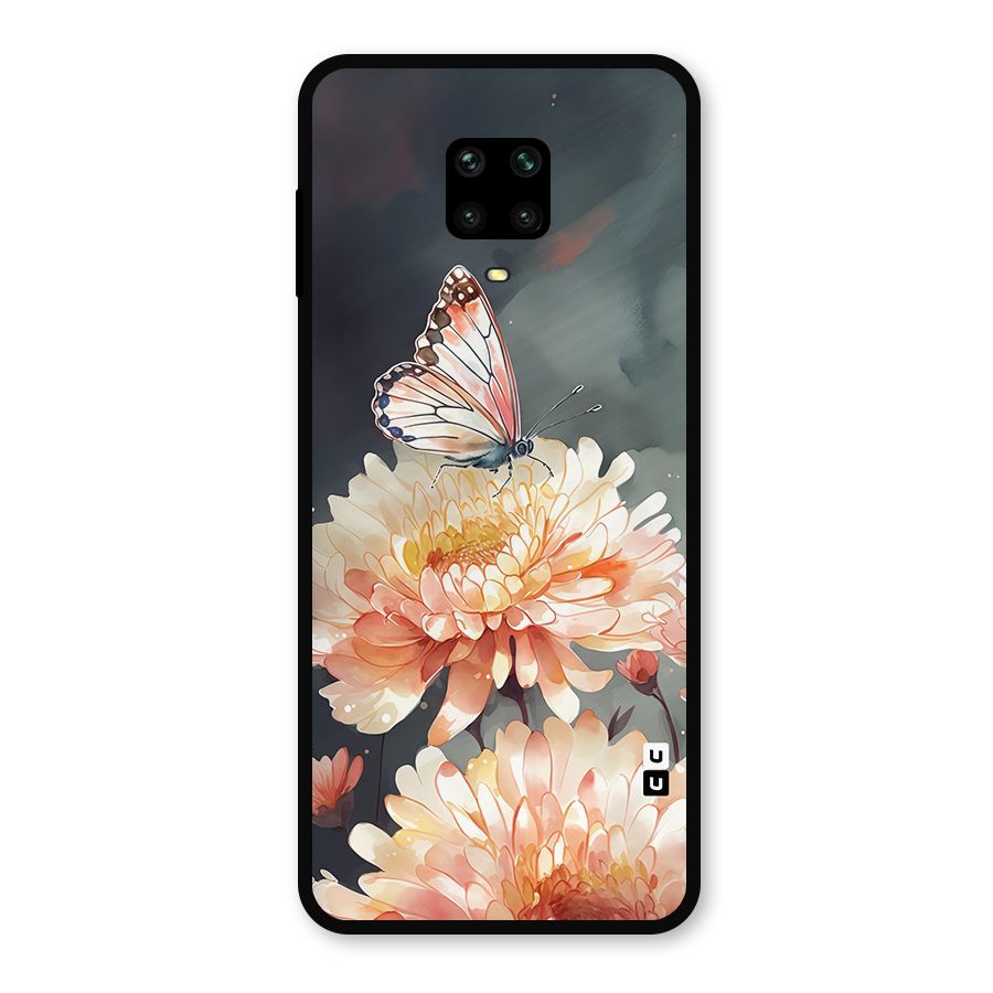 Digital Art Butterfly Flower Metal Back Case for Redmi Note 9 Pro Max