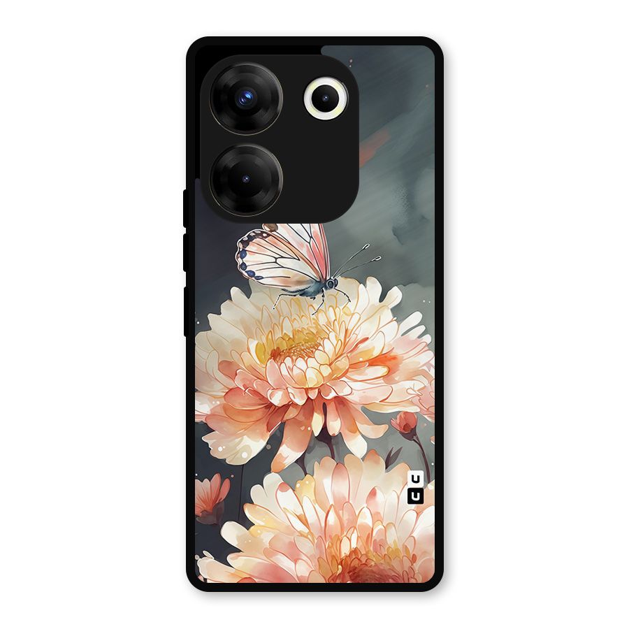 Digital Art Butterfly Flower Metal Back Case for Tecno Camon 20