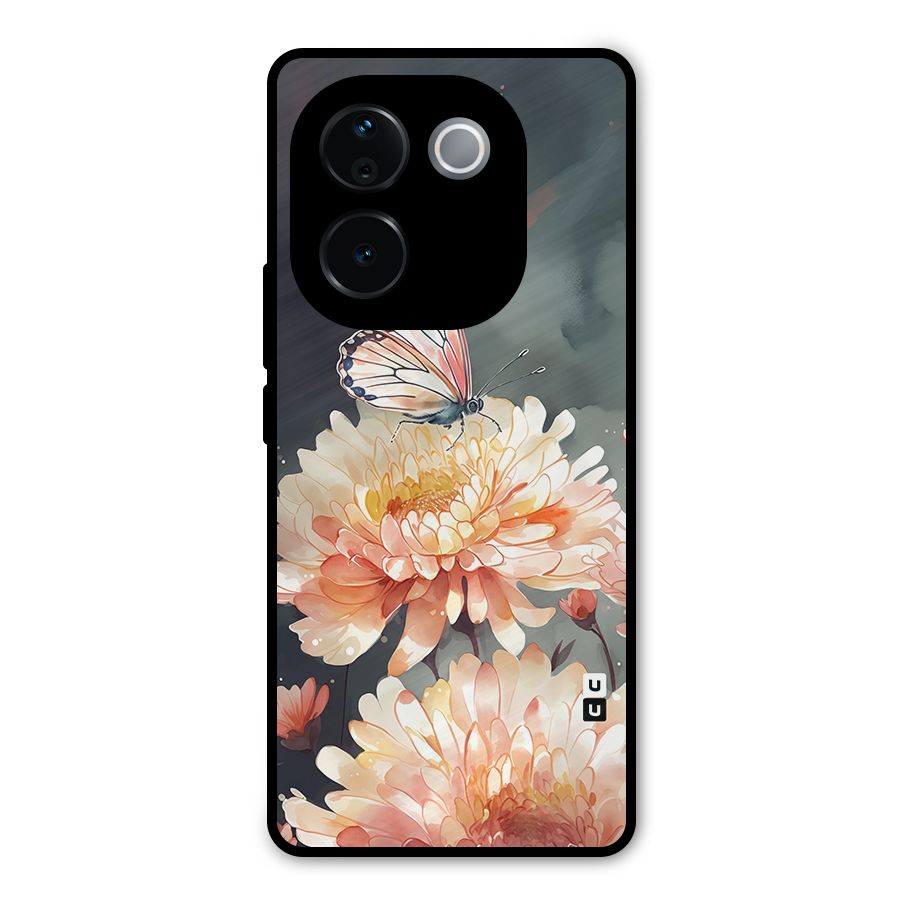 Digital Art Butterfly Flower Metal Back Case for Vivo T3 Pro