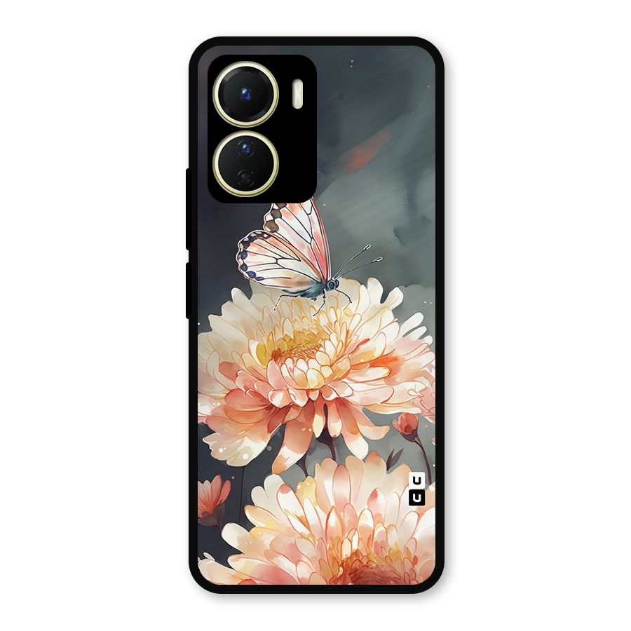 Digital Art Butterfly Flower Metal Back Case for Vivo Y16