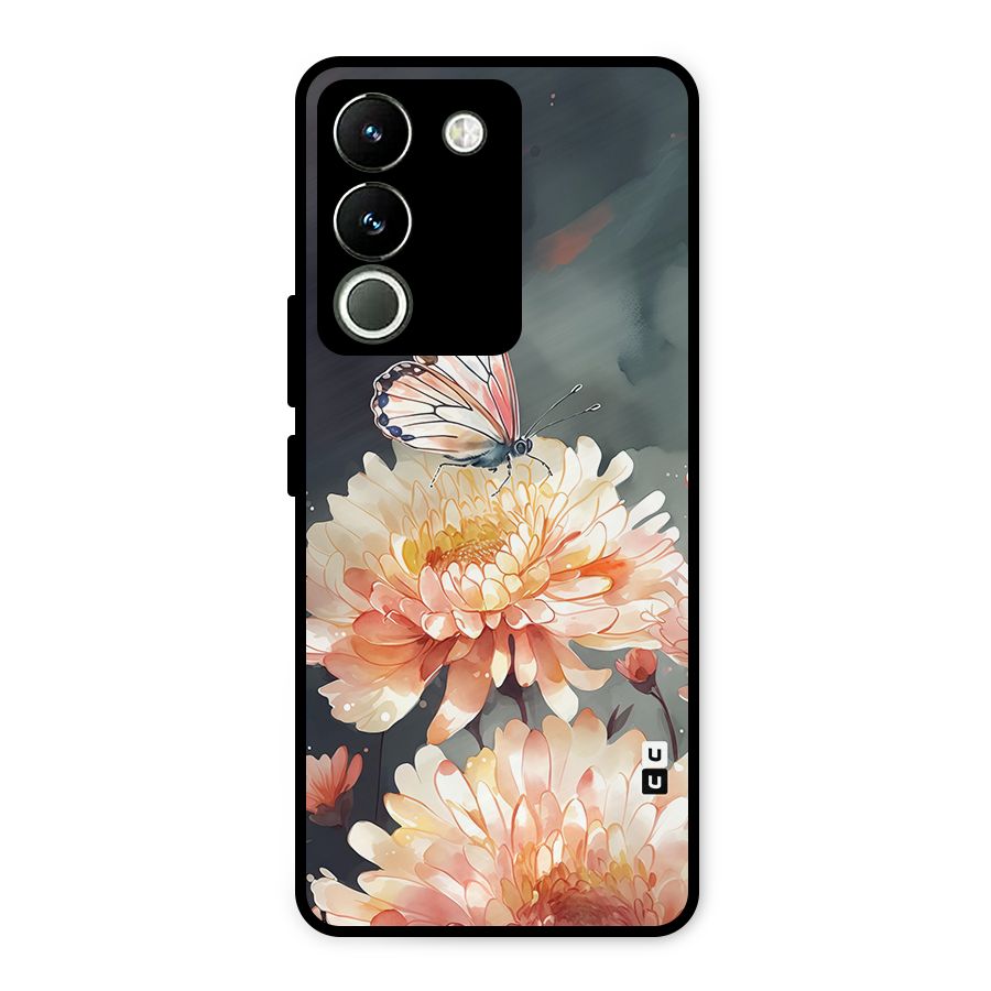 Digital Art Butterfly Flower Metal Back Case for Vivo Y200