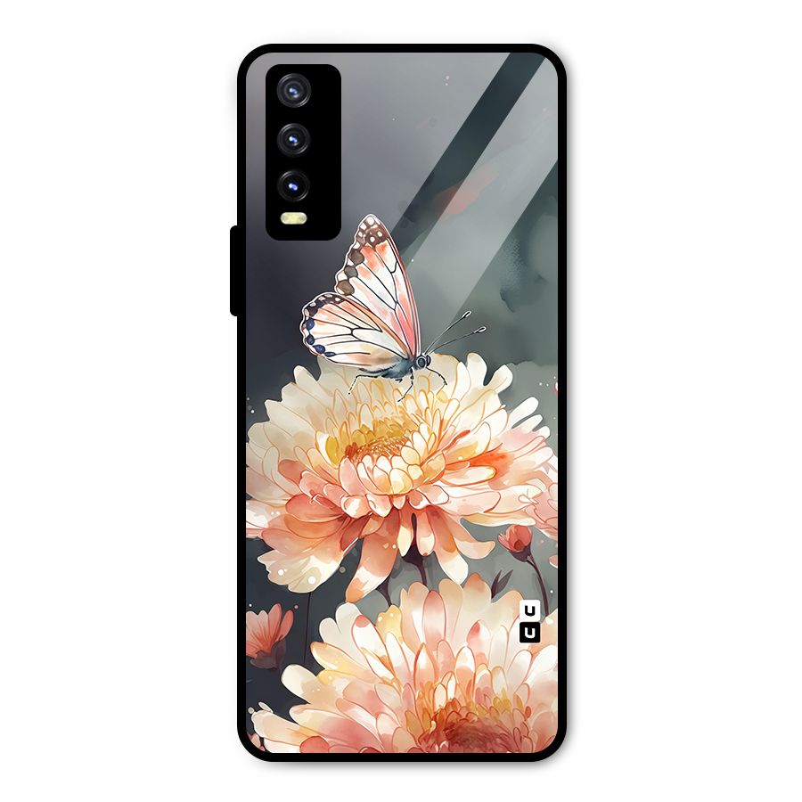 Digital Art Butterfly Flower Metal Back Case for Vivo Y20g