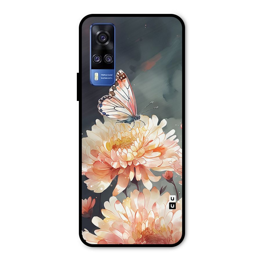 Digital Art Butterfly Flower Metal Back Case for Vivo Y31