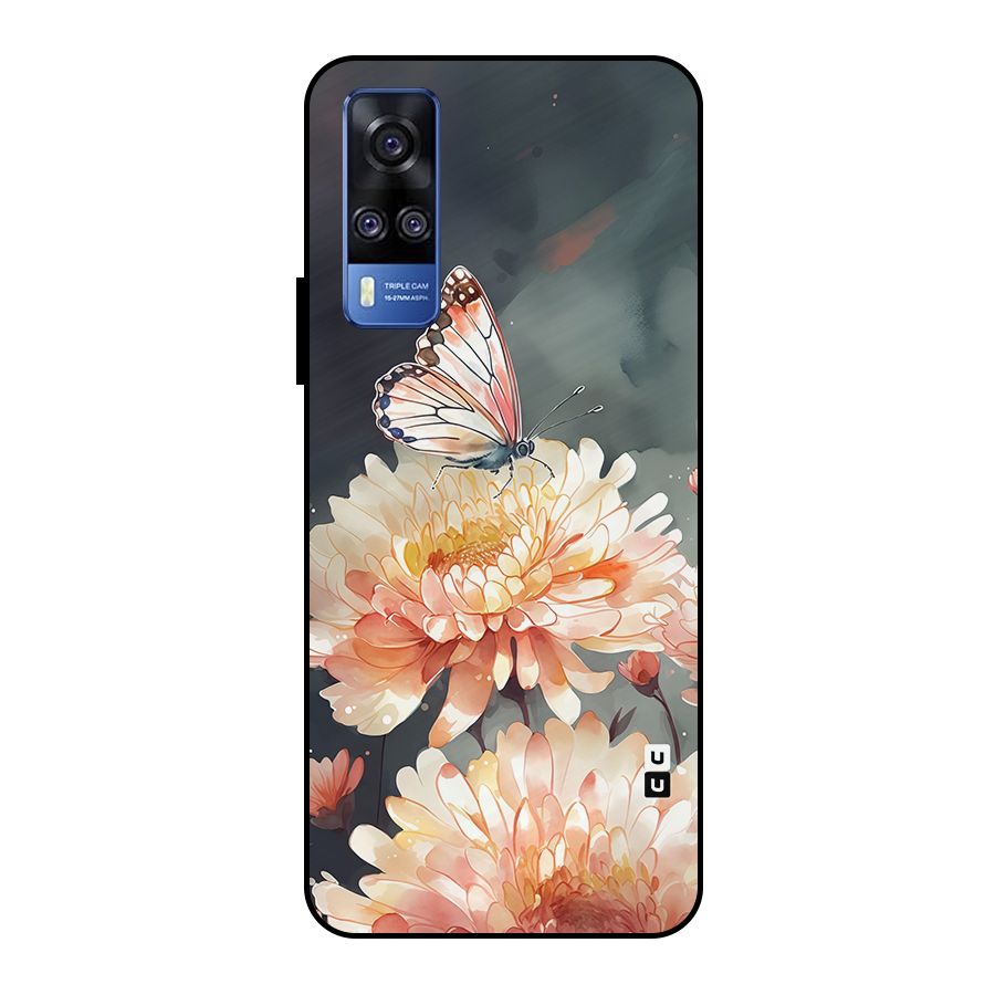 Digital Art Butterfly Flower Metal Back Case for Vivo Y51