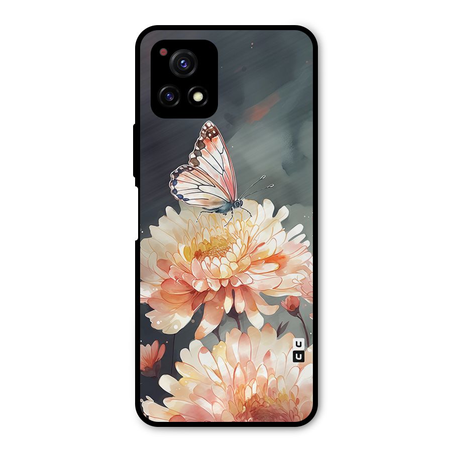Digital Art Butterfly Flower Metal Back Case for Vivo Y72 5G