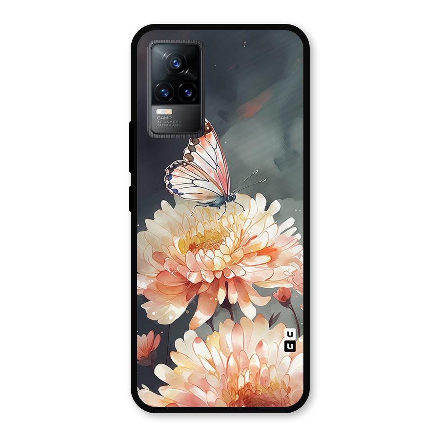 Digital Art Butterfly Flower Metal Back Case for Vivo Y73