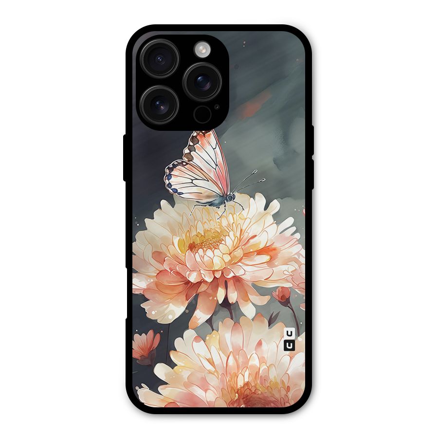 Digital Art Butterfly Flower Metal Back Case for iPhone 16 Pro Max