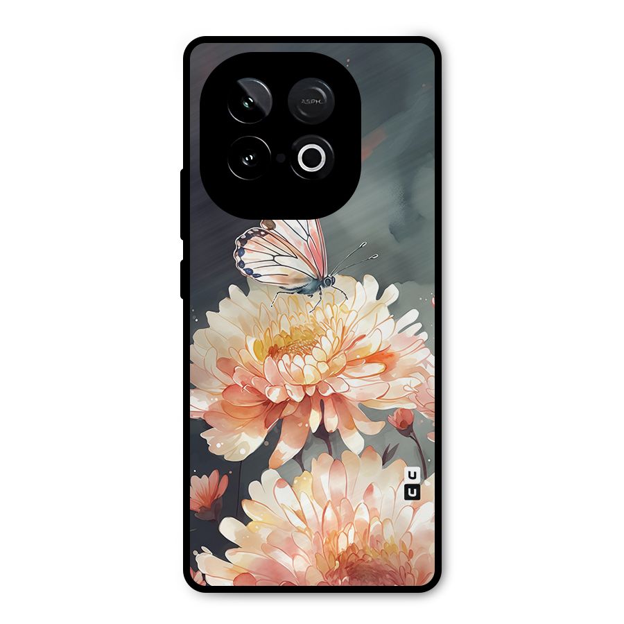 Digital Art Butterfly Flower Metal Back Case for iQOO Neo 10