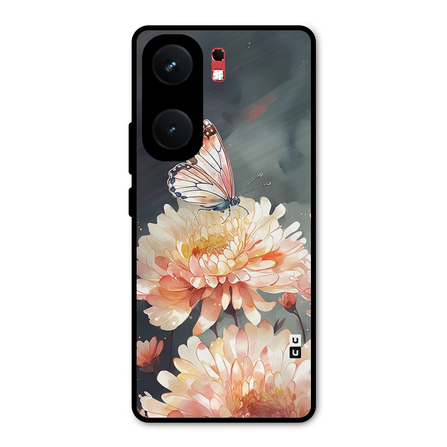 Digital Art Butterfly Flower Metal Back Case for iQOO Neo 9 Pro