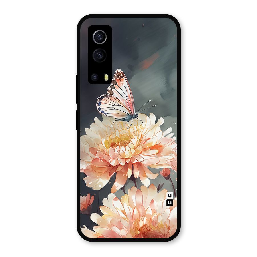 Digital Art Butterfly Flower Metal Back Case for iQOO Z3