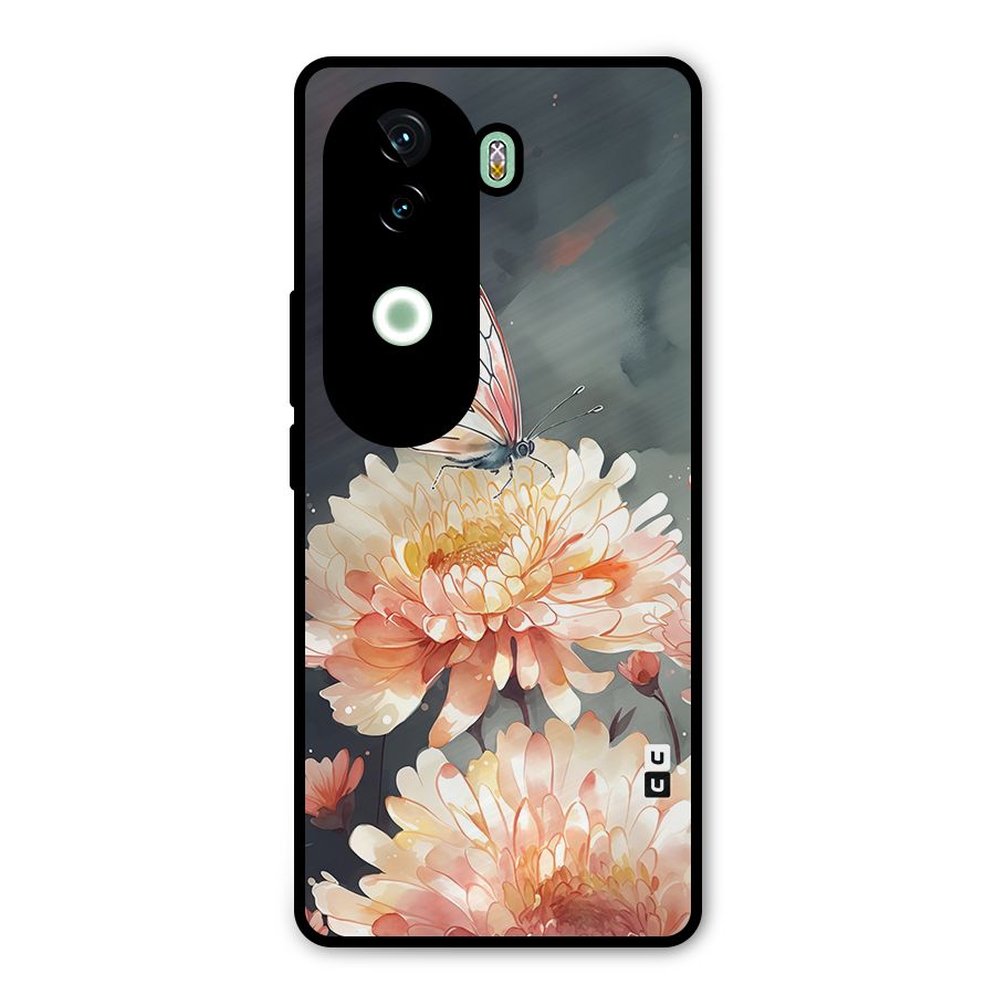 Digital Art Butterfly Flower Metal Back Case for iQOO Z9s