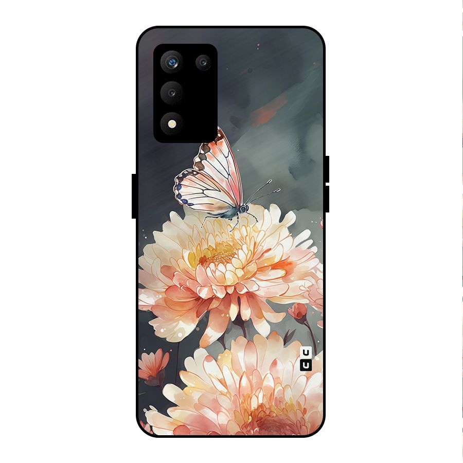 Digital Art Butterfly Flower Metal Back Case for realme 9 5G SE