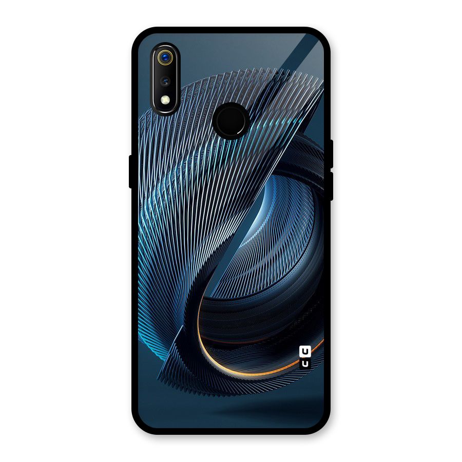 Digital Circle Pattern Glass Back Case for Realme 3i