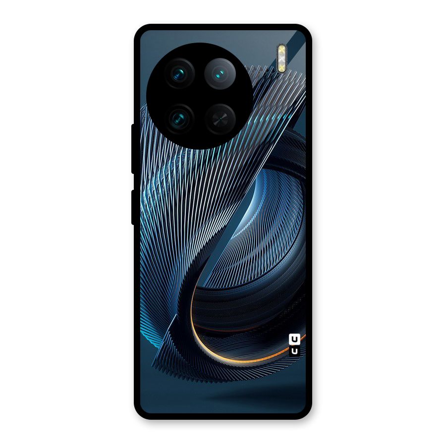 Digital Circle Pattern Glass Back Case for Vivo X90 Pro