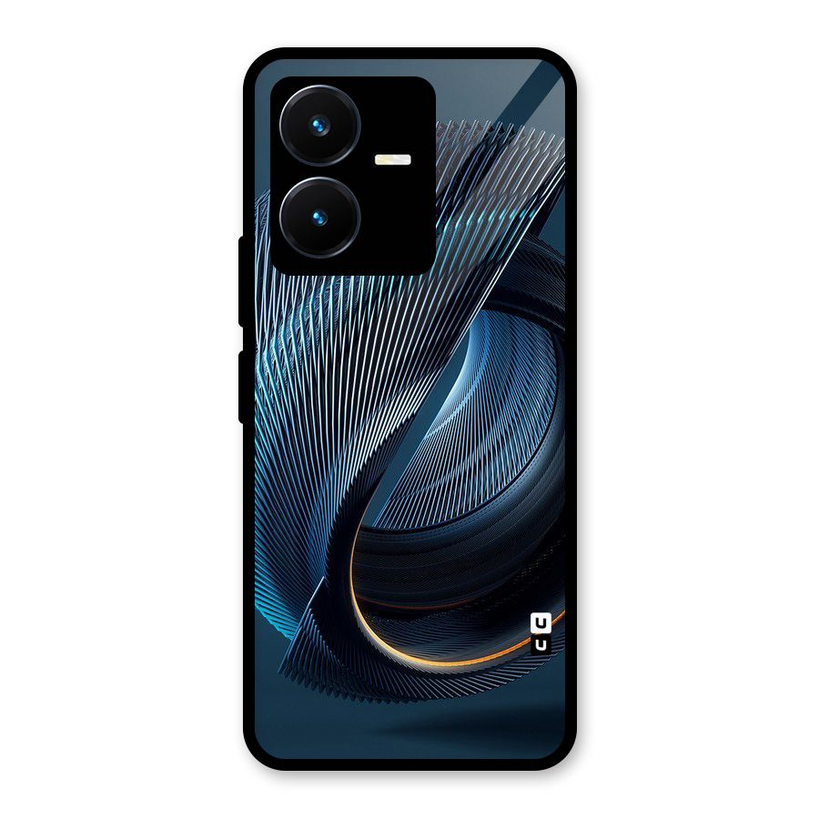 Digital Circle Pattern Glass Back Case for Vivo Y22s