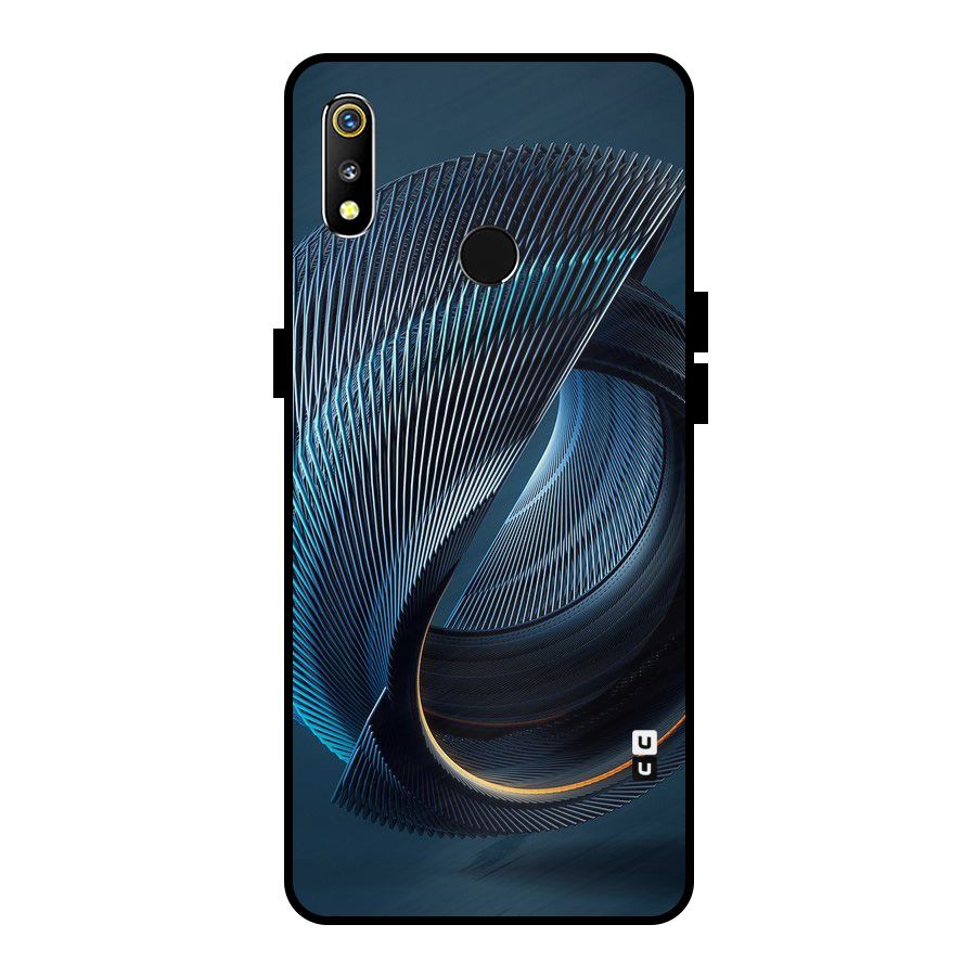 Digital Circle Pattern Metal Back Case for Realme 3i