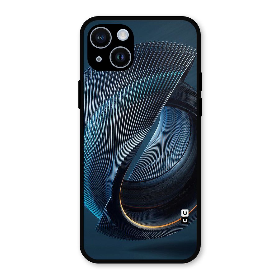 Digital Circle Pattern Metal Back Case for iPhone 14