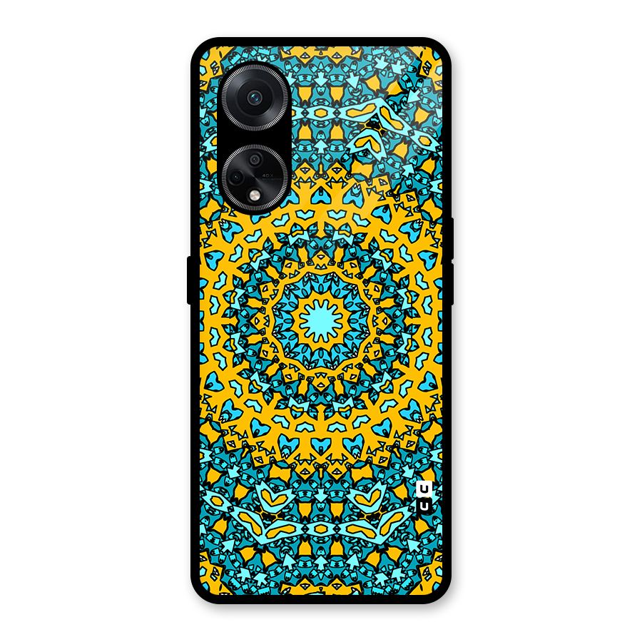 Digital Mandala Art Glass Back Case for Oppo F23