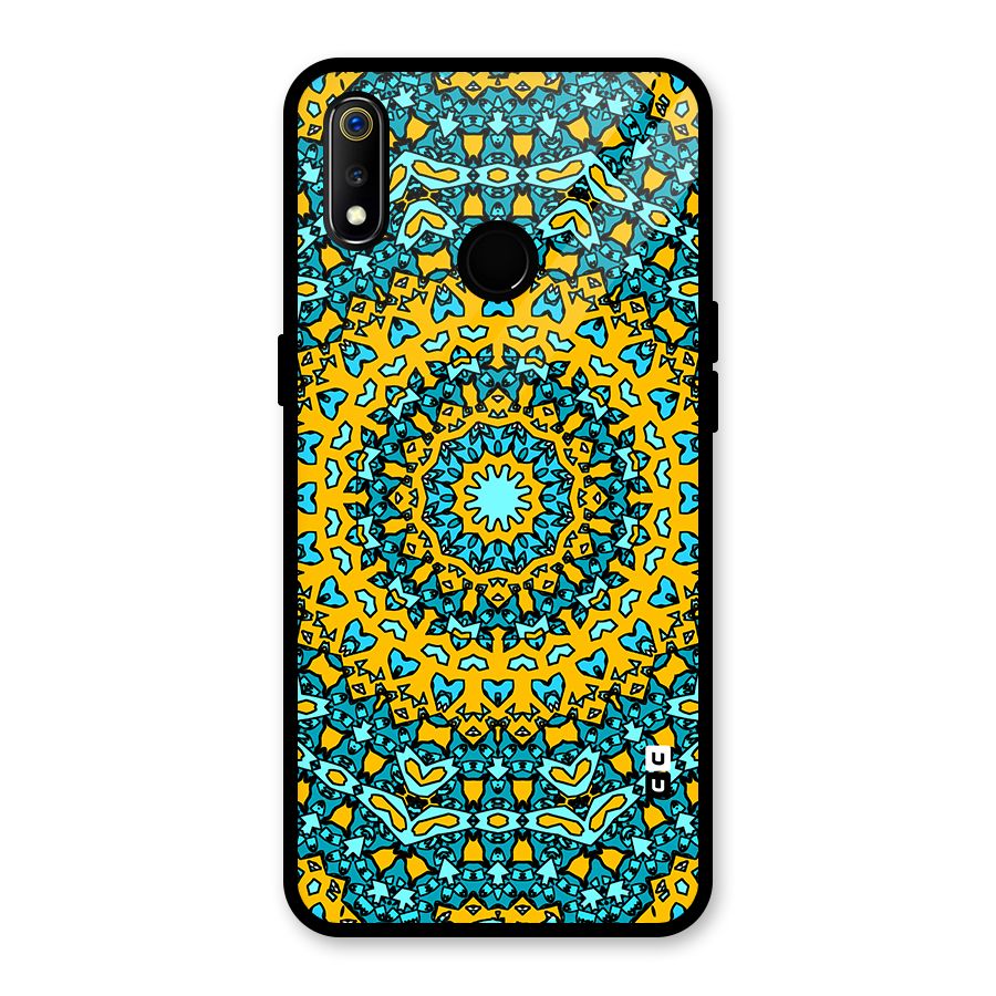 Digital Mandala Art Glass Back Case for Realme 3