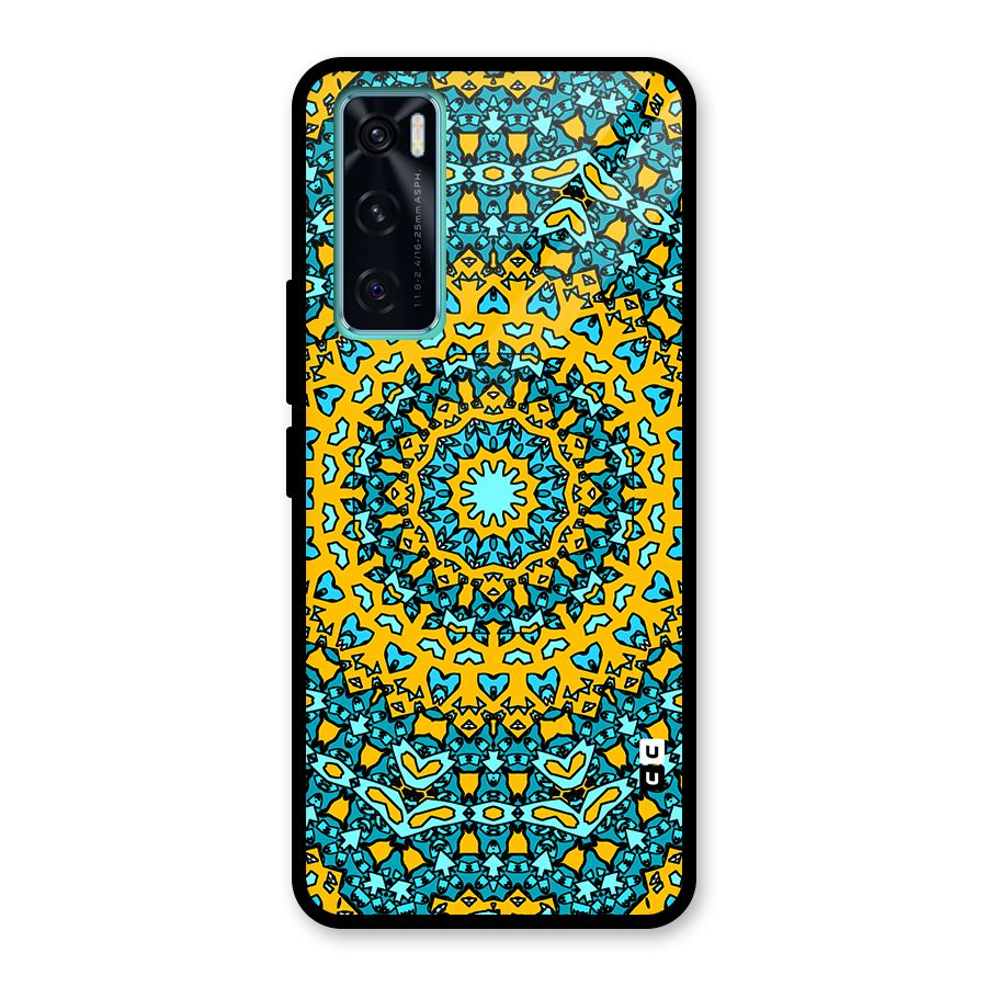 Digital Mandala Art Glass Back Case for Vivo V20 SE